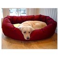Majestic Pet 52 in. Extra Large Bagel Bed- Burgundy and Sherpa 788995612544